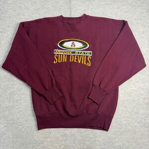 Vintage Arizona State Sun Devils Sweatshirt Midwest Embroidery Maroon Mens Large